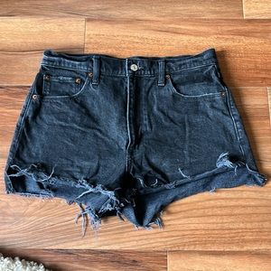 Abercrombie & Fitch High Rise Black Mom Shorts (Size 10)